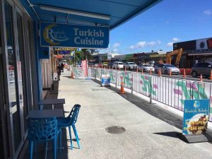 Widened footpaths are a feature of the village upgrade