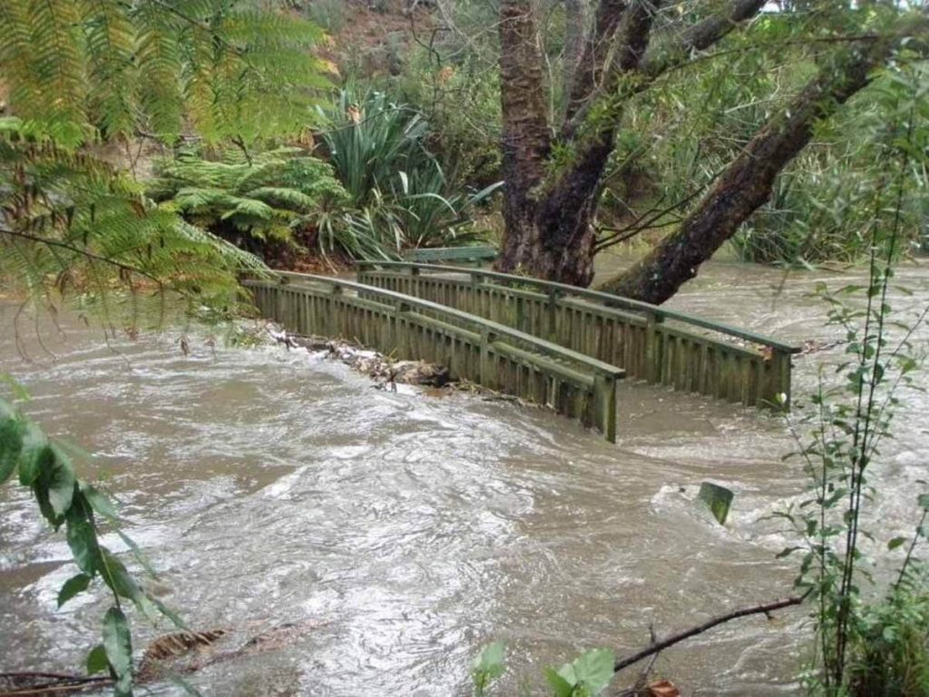 Oakley Creek in Mt Albert in flood